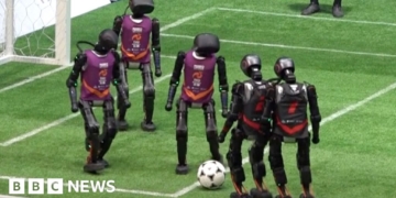 Watch: Humanoid robots stumble through football match in China